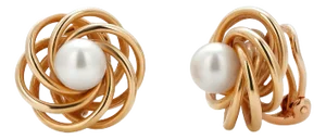 Vintage Tiffany and Co. 14k Yellow Gold Pearl Lever-Back Earrings - 2 Pieces