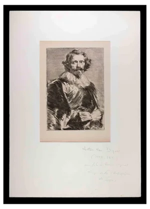 After Antoon Van Diyck, Portrait, Original Etching, 19th-Century.