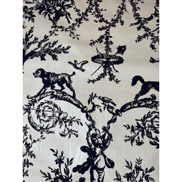 1960s 1960’s Vintage Wallcovering Black and White With Moire Back. Josephine Howell Incorporated. Challon Pattern. 22 Rolls. For Sale - Image 5 of 8