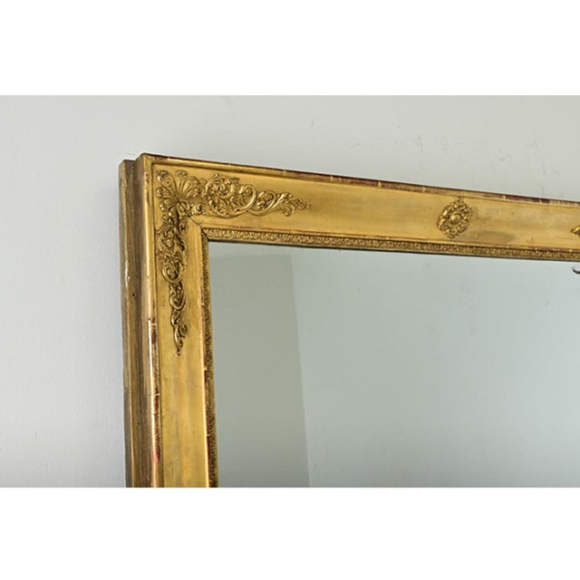 French 19th Century Empire Gold Gilt Mirror For Sale - Image 9 of 12