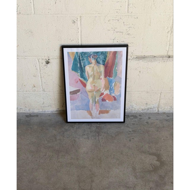 Vintage Scandinavian Expressionist Female Nude Art Print Framed Wall Artwork For Sale In Los Angeles - Image 6 of 8