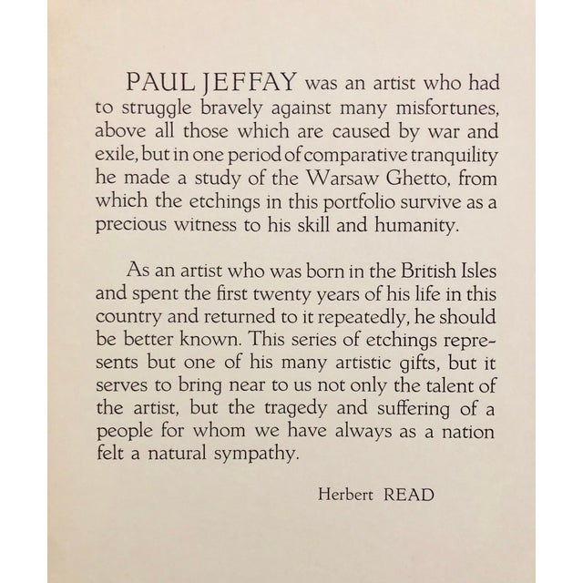 Paul Jeffay, Judaica Jewish Shtetl Etching Hasidic Yeshiva Student Chassidic Print, c.1950's For Sale - Image 4 of 5