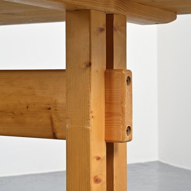 Pine Dining Table for Les Arcs, France, 1970s For Sale - Image 10 of 13