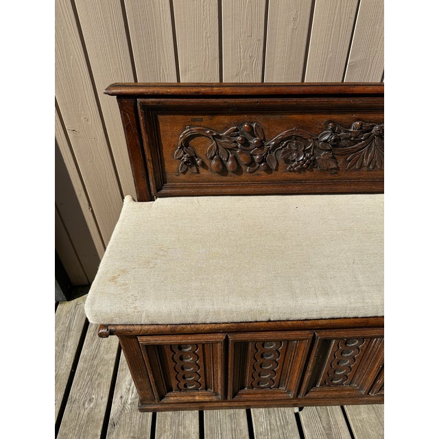 Storage Bench in Oak For Sale - Image 9 of 11