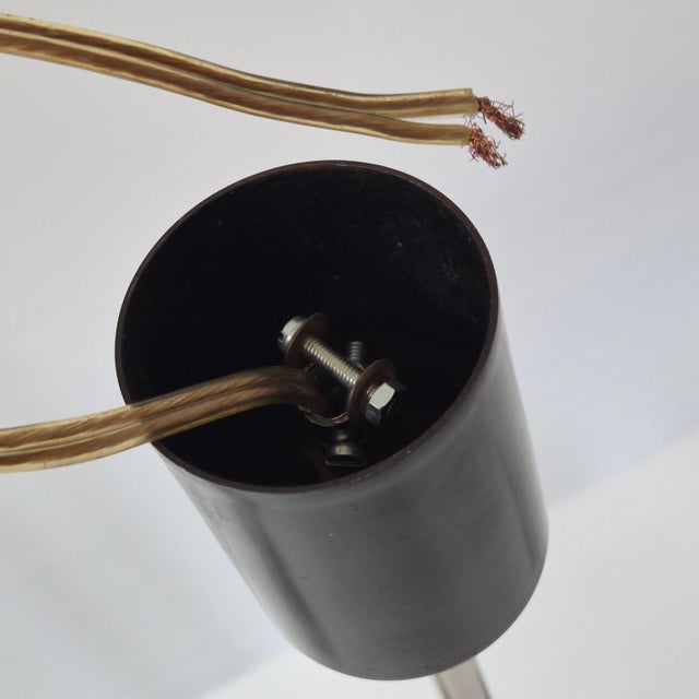 Vintage Pendant Light in Chrome-Plated Steel and Opal Glass from Maison Arlus, 1950s For Sale - Image 9 of 11