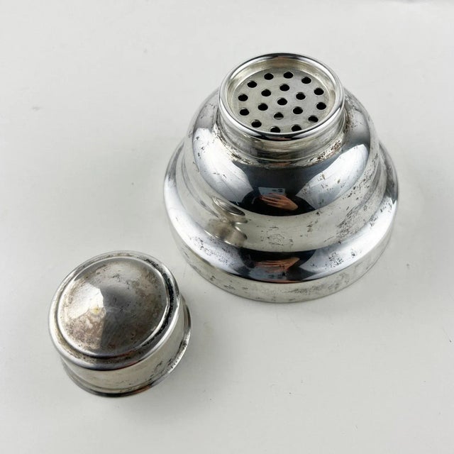 Silver Vintage Italian Crystal and Silver Cocktail Shaker, 1940s For Sale - Image 8 of 11