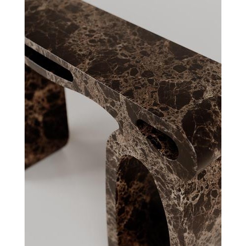 Travertino Rosso Marble Soie Console by Esther Knopfler For Sale - Image 12 of 18
