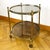 Mid-Century Round Brass and Glass Rolling Trolley, in Very Good conditions. Designed 1950 to 1959