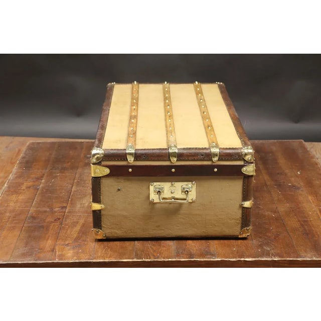 Goyard Cabin Trunk or Coffee Table in Plain Canvas For Sale - Image 13 of 16