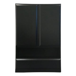 Altavista Lane Contemporary Modern Matte Black Lacquered 36" Tv Media Cabinet 6934-55 For Sale