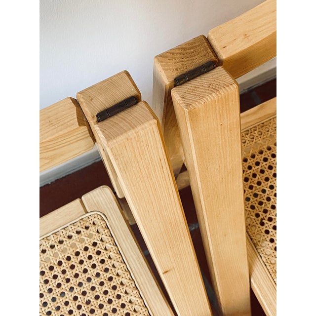 Folding Chairs in Pine Wood and Wicker Seats, Set of 2 For Sale - Image 13 of 18