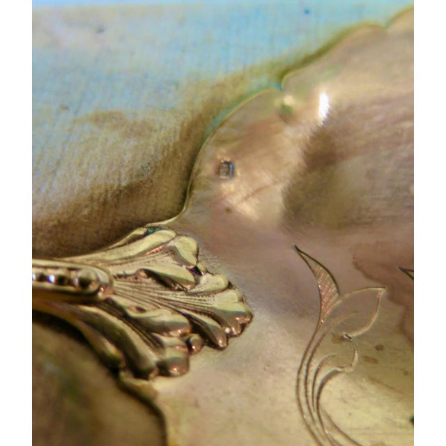 Antique Continental Silver w/ Gold Wash Dessert Set For Sale - Image 11 of 12