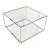 Vintage Dux Sweden Minimalist White Metal Frame Two-Tier Glass Coffee Table For Sale