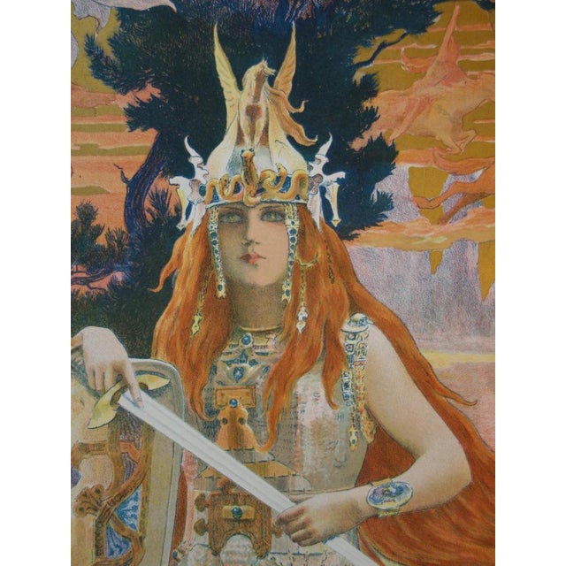 Gaston Bussiere, Wagner, The Valkyrie Brunhild, Original Lithograph For Sale - Image 4 of 5