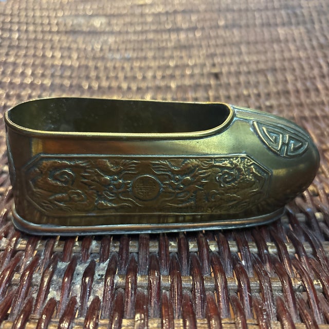Chinese Antique Chinese Brass Shoe Circa 1920-1930's For Sale - Image 3 of 3