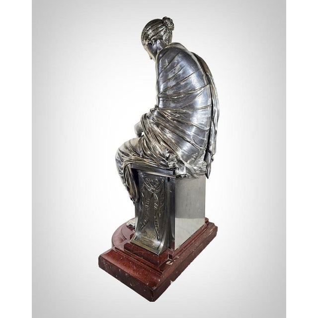 Bronze Sculpture Depicting Greek Lady Seated, 1875 For Sale - Image 13 of 14