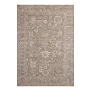 Chris Loves Julia x Loloi Louisa Taupe / Ivory 9'-6" x 9'-6" Round Area Rug For Sale