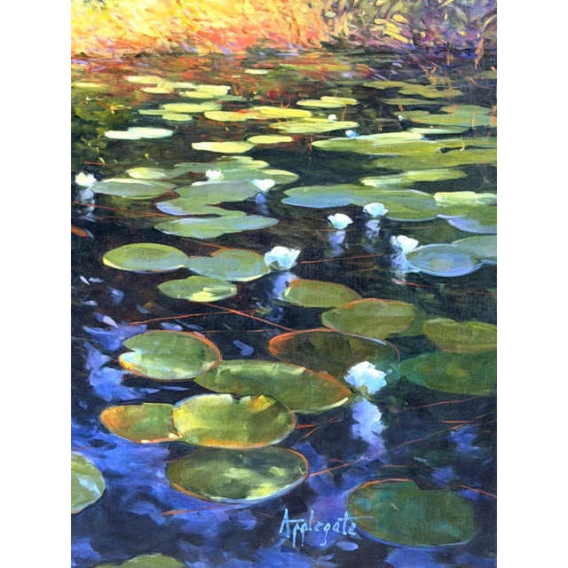 Barbara Applegate (American, b. 1954) Impressionist Water Lilies For Sale - Image 15 of 15
