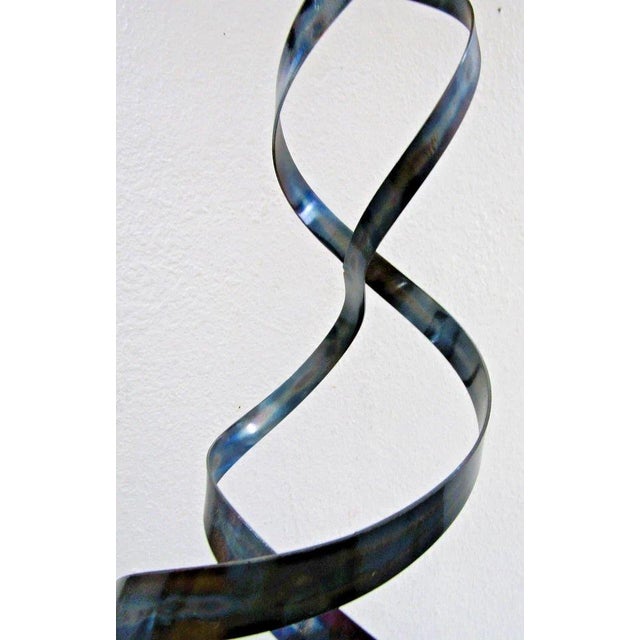 1980s Euphoric Flame Metal Sculpture 36" Tall Original Peterson Artwork For Sale - Image 4 of 12