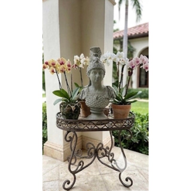 Neoclassical Style Cast Iron Bust of a Roman Warrior For Sale - Image 11 of 12