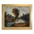 Mid 20th Century Signed European Oil Painting Mid Century Genre Landscape Cottage Scene For Sale
