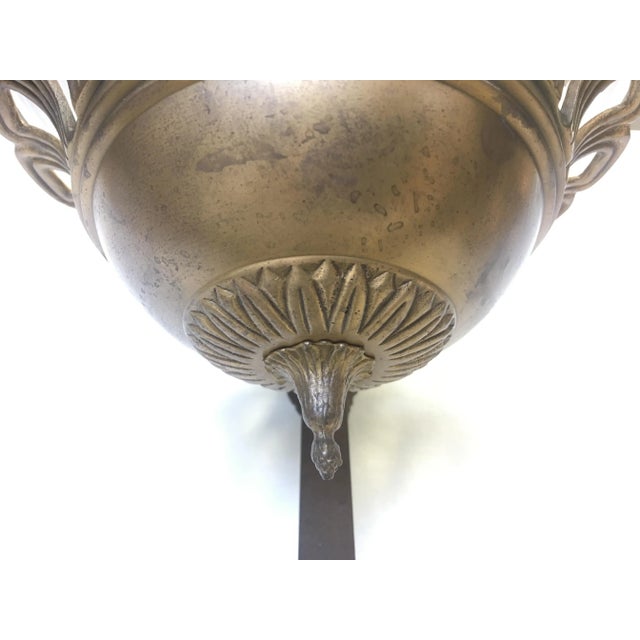 Vintage Brass Rams Head Pedestal Stand With Glass Bowl Catchall For Sale In West Palm - Image 6 of 9