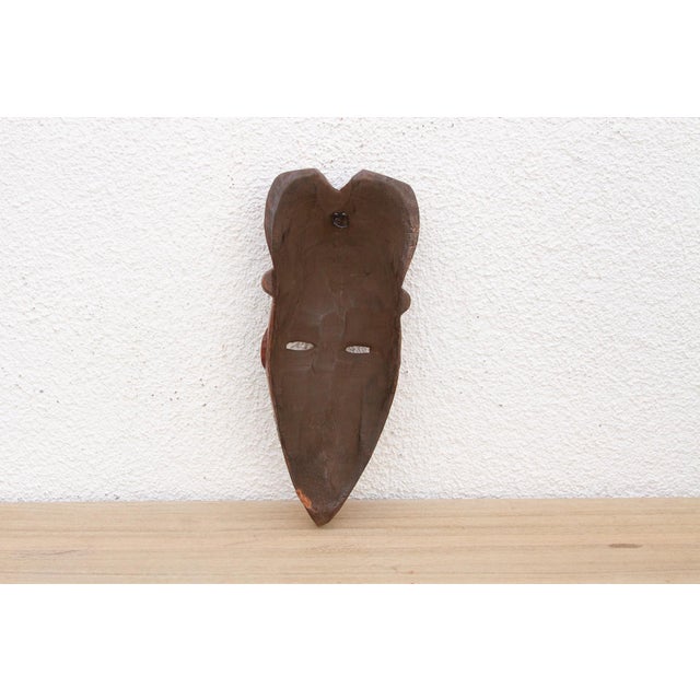 Wood Elongated Face Carved African Mask For Sale - Image 7 of 7