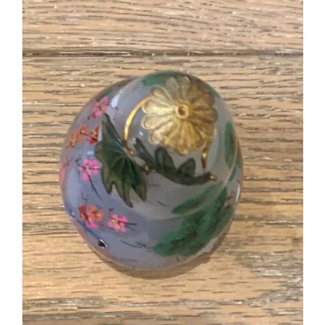 Chinese Vintage Mid 20th Century Hand Painted Chinese Bottle on Cherry Wood Stand For Sale - Image 3 of 9