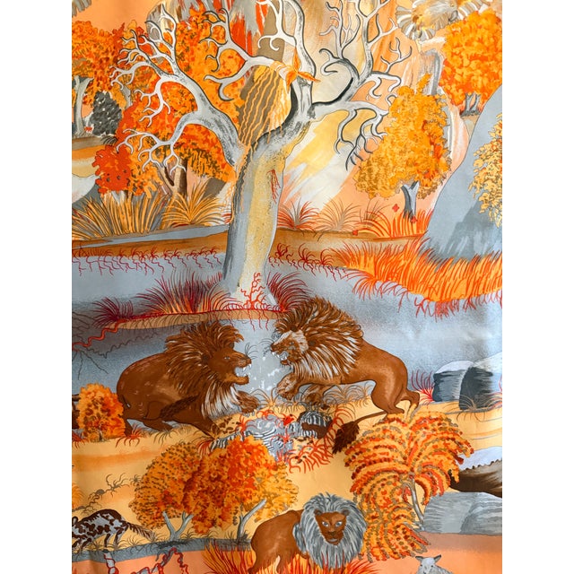 Hermès Nuba Mountain 1997 Silk Scarf Designed by Sefidin For Sale - Image 9 of 12