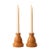 Burlwood Candlestick Holders (Pair of 2) For Sale