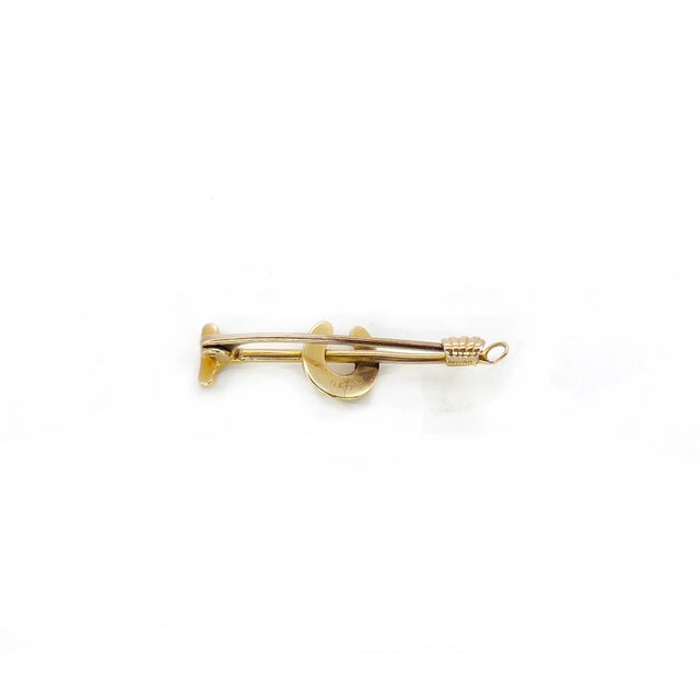 Victorian 15k Polo Mallet and Horseshoe Pearl Brooch For Sale - Image 4 of 7