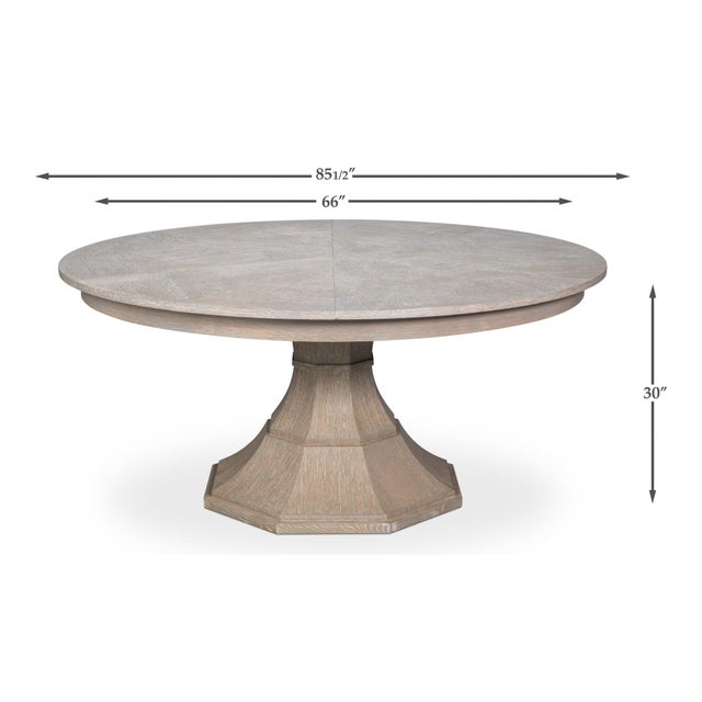 Gray Oak Expanding Dining Table - 85 1/2" For Sale - Image 11 of 11