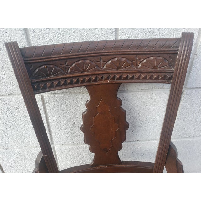 Victorian Victorian Carved Walnut and Cane Seat Side Chair For Sale - Image 3 of 7