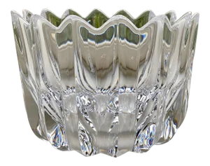 1980s Large Orrefors Crystal Fleur Bowl
