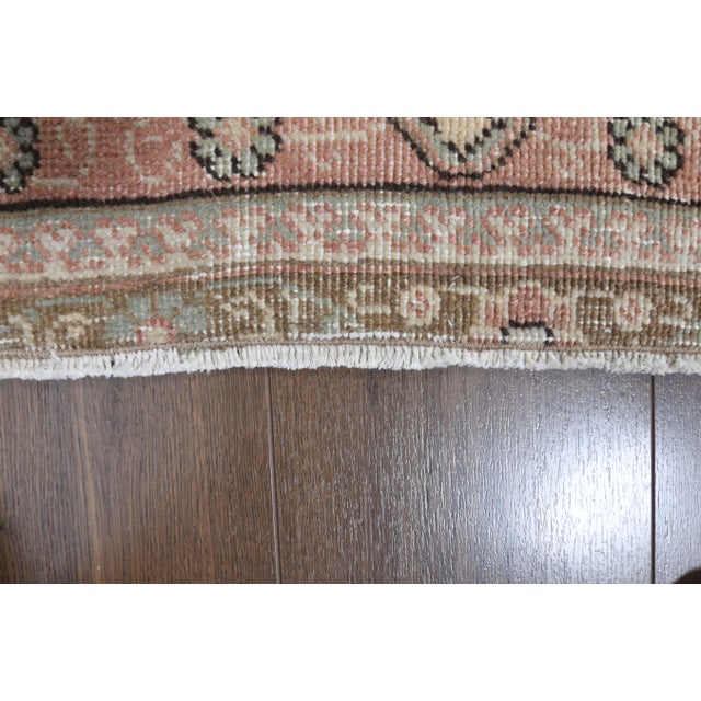 1970s Vintage Persian Handmade Wool Cotton Orange Area Rug For Sale - Image 4 of 11