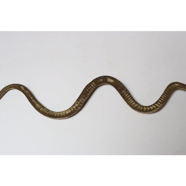 Art Deco Hammered Cast Brass Snake Form Serpentine Sculpture For Sale - Image 14 of 14