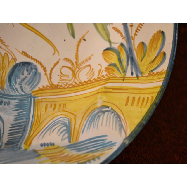 Hand-Painted Dutch Faience Plate, 18th Century For Sale - Image 3 of 8