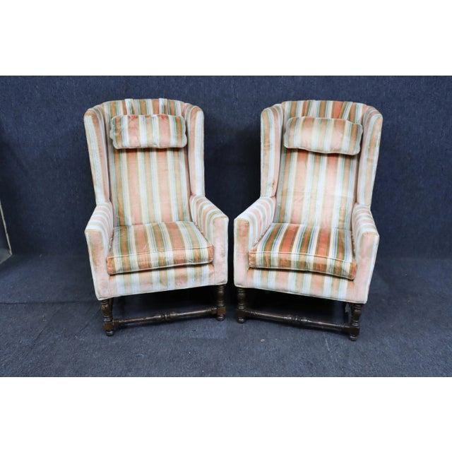 Mid 20th Century Ethan Allen Wingback Chairs- a Pair For Sale - Image 10 of 10