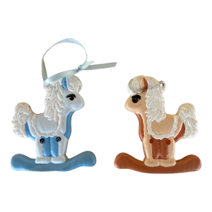 Vintage Ceramic Rocking Horse Ornaments - 2