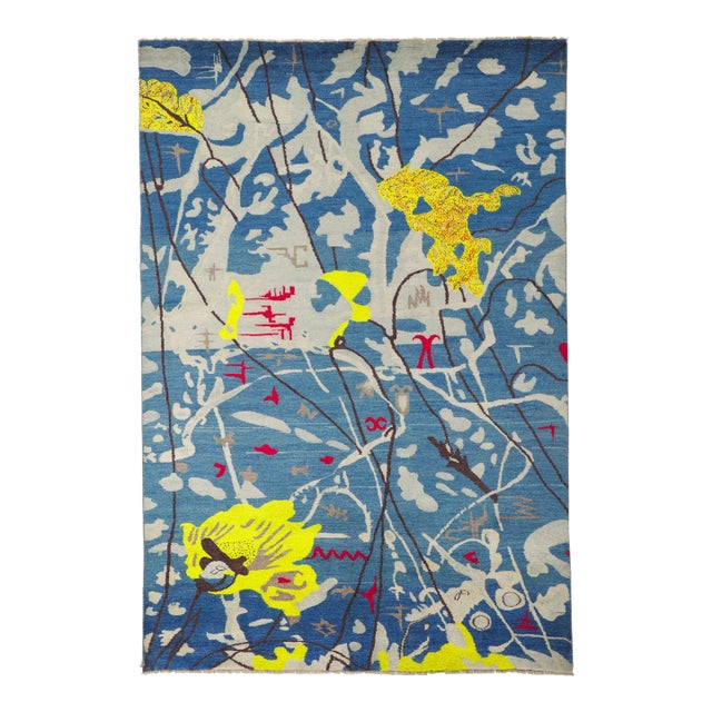 Joan Miro Inspired Vintage Style Rug, 06'04 X 09'03 For Sale