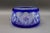 Mid 20th Century Mid 20th Century Czech Bohemian Cobalt Blue Cut to Clear Crystal Round Centerpiece Bowl For Sale - Image 5 of 7