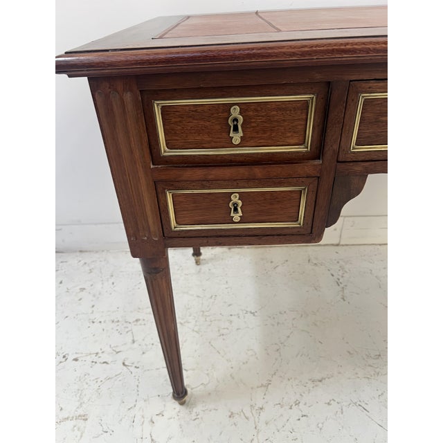 20th Century Louis XVI Mahogany and Mahogany Veneer Desk For Sale - Image 13 of 16