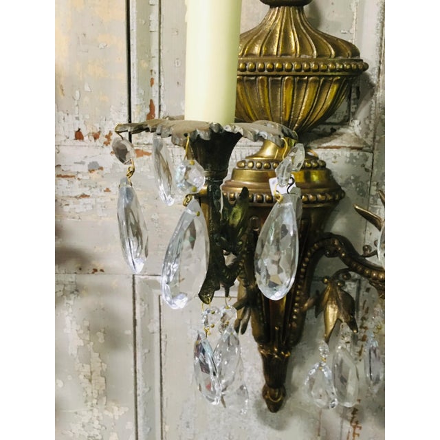 Pair of 1940s French Bronze Sconces For Sale - Image 9 of 13