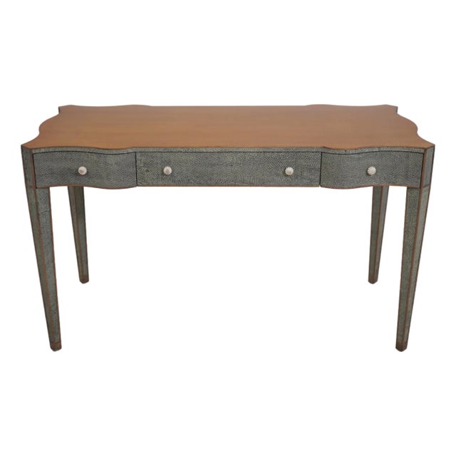 Theodore Alexander Hollywood Regency Snake Skin Desk For Sale