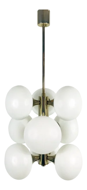 1960s Kaiser Mid-Century Modern Space Age Chrome 9-Arm Chandelier, Germany