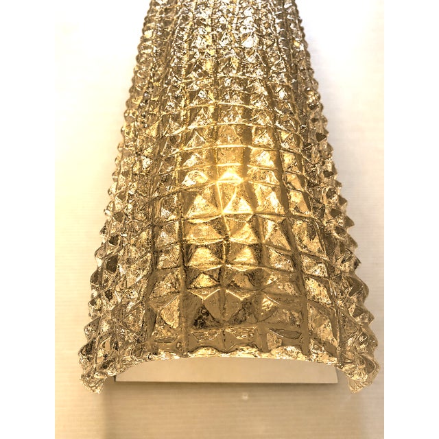 2020s Contemporary Modern Smoked-Fumè“Crocodile” Murano Glass Wall Sconces-Set of Two For Sale - Image 5 of 5