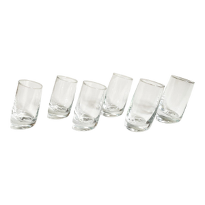 1960s Styles Mid-Century Modern Slanted Clear Shot Glasses