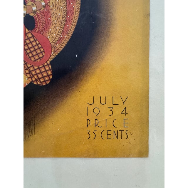 Original period front cover from the July 1934 issue of Asia, featuring depicting a traditional Southeast Asian classical...