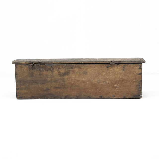 18th Century Antique Rustic Farmhouse Spanish Chest in Oak, 1700s For Sale - Image 5 of 14