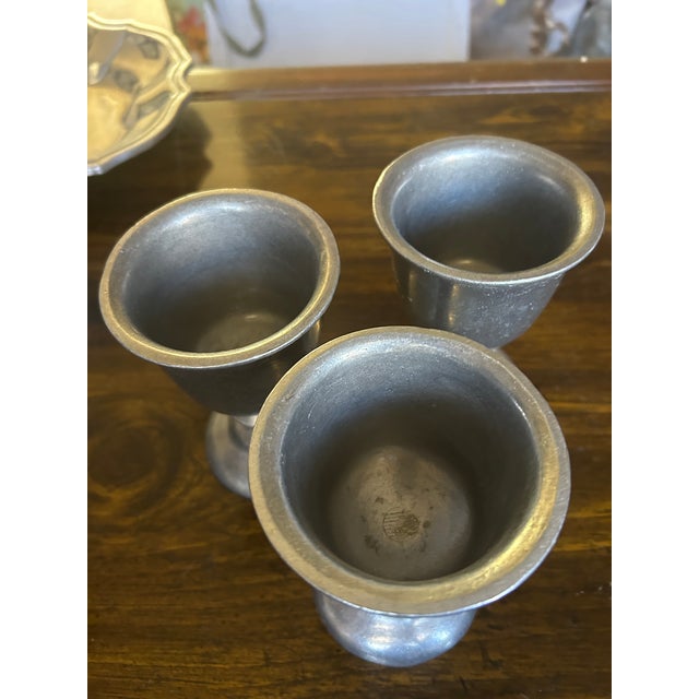1960s Vintage William Armetale Pewter Goblets For Sale - Image 5 of 5